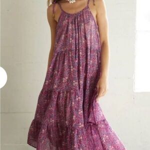 New with tags Designer Floral Purple Maxi Dress